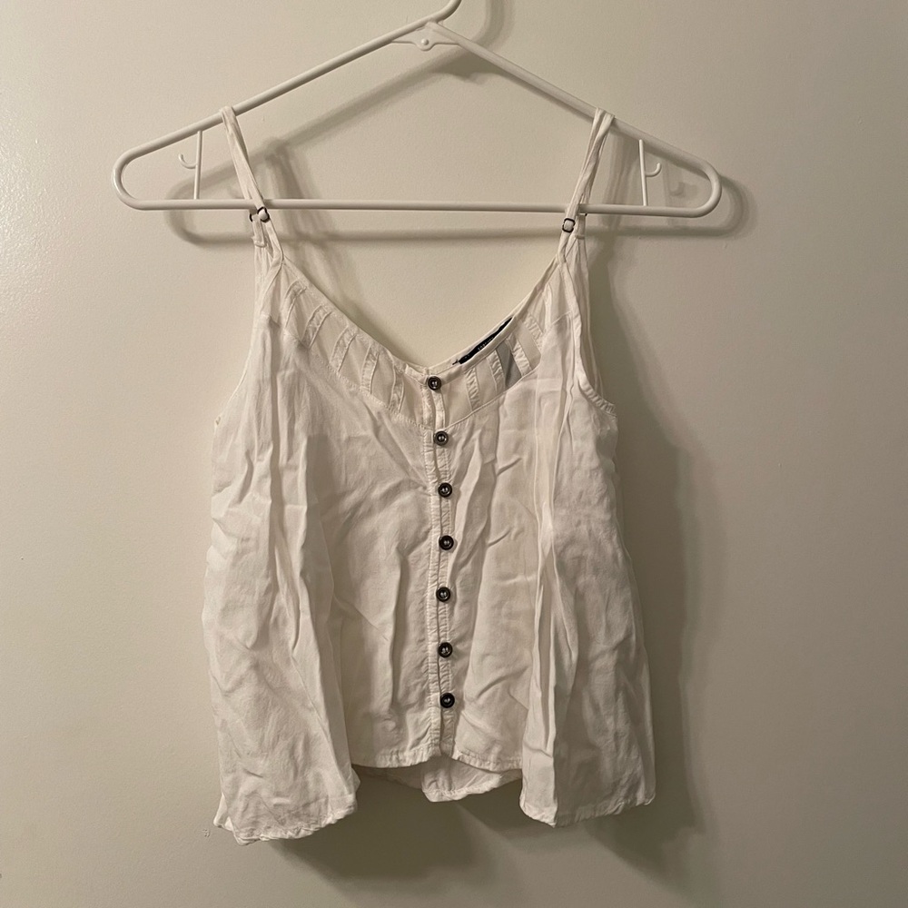 White Button Tank Top